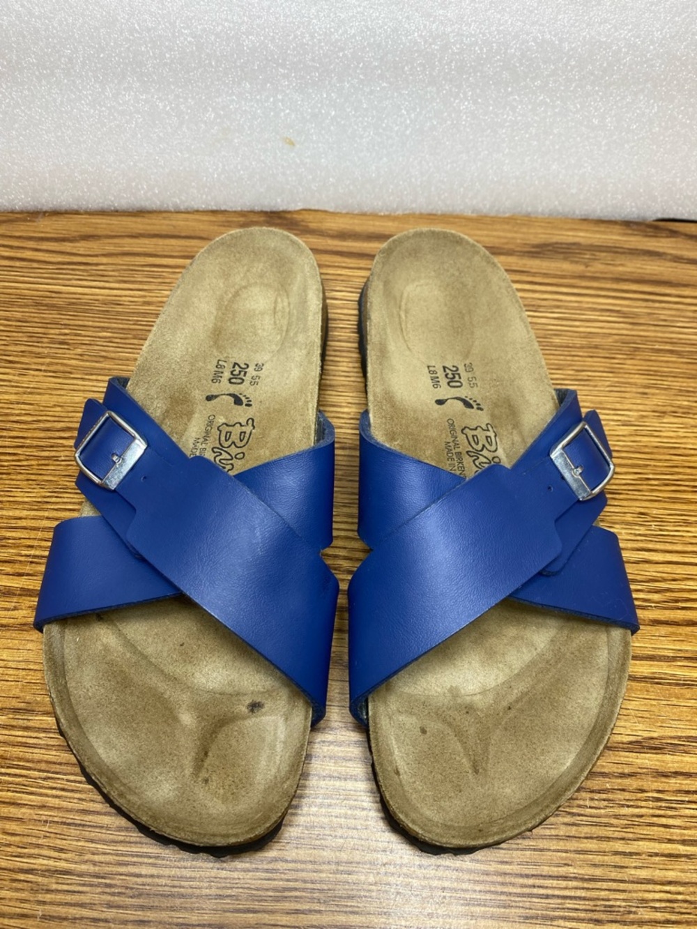 Birkenstock Royal Blue Buckle Slide Sandals Womens size 8